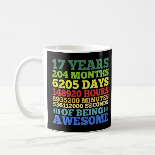 17歳ヴィンテージ17誕生日204カ月 コーヒーマグカップ (左)
