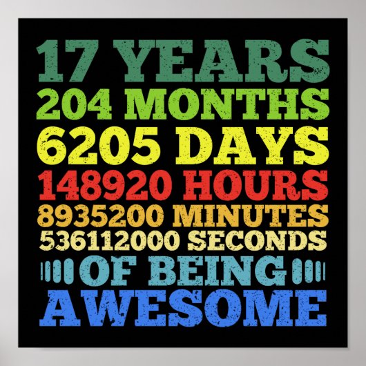 17歳ヴィンテージ17誕生日204カ月 ポスター (正面)