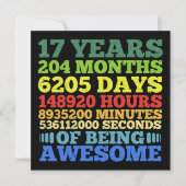 17歳ヴィンテージ17誕生日204カ月 招待状 (正面)