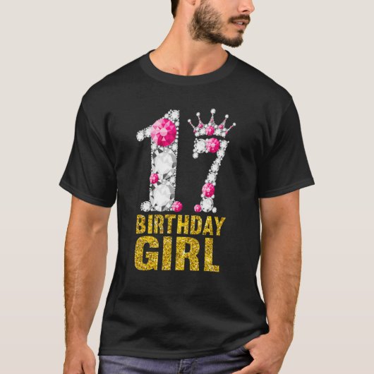 17歳17誕生日ガールクイーンダイヤモンドクロウ Tシャツ (正面)