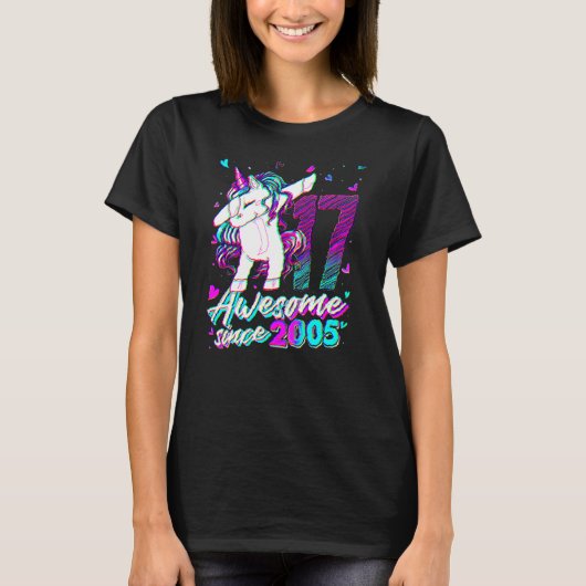 17歳 ユニコーン ダビング 17歳の誕生日 ユニコーン Tシャツ (正面)