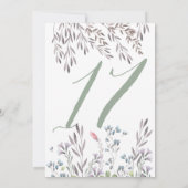 17番の野生の花の結婚式テーブル（両面） 招待状 (裏面)