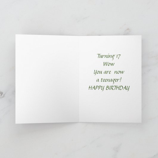 **17番目の誕生日と美しい**カード カード (内部)