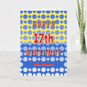 17番目の誕生日に円パターンの名前を追加 カード