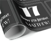 17番目の誕生日-インスパイアアールデコの検索"17"、名前 ラッピングペーパー (ロールコーナー)