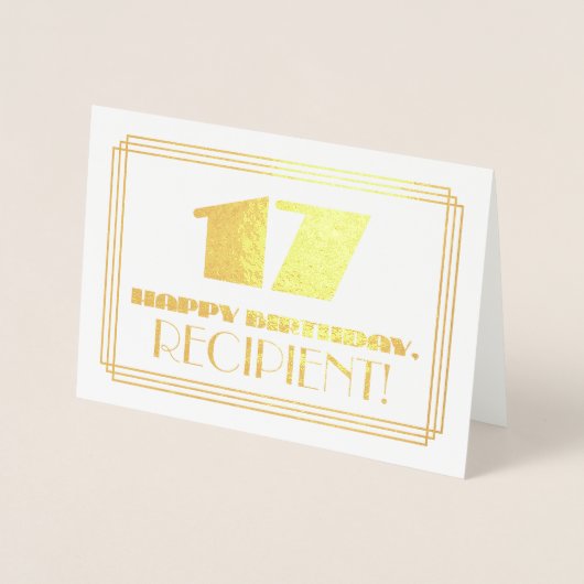 17番目の誕生日、名前+アールデコインスパイア「17」の外観 箔カード (正面)