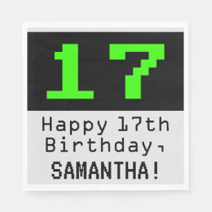17番目の誕生日- Nerdy / オタク系のスタイル"17" & Name スタンダードランチョンナプキン