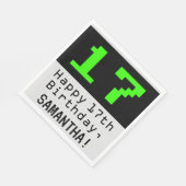17番目の誕生日- Nerdy / オタク系のスタイル"17" & Name スタンダードランチョンナプキン (角)