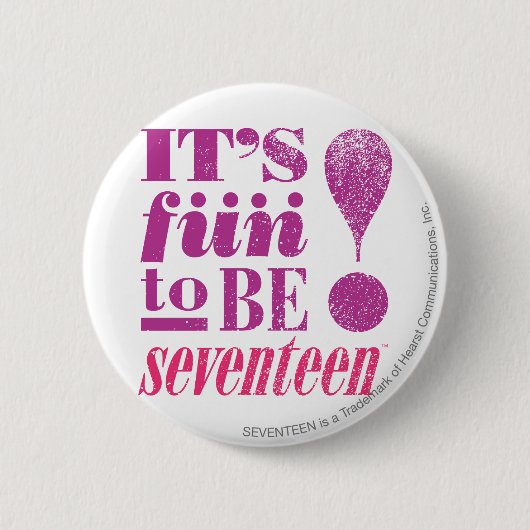 17紫色おもしろい2 B 缶バッジ (正面)