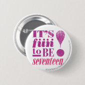 17紫色おもしろい2 B 缶バッジ (正面&裏面)