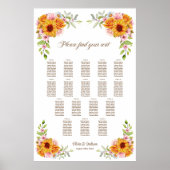 17表ひまわりバラ結婚の座席表 ポスター (正面)