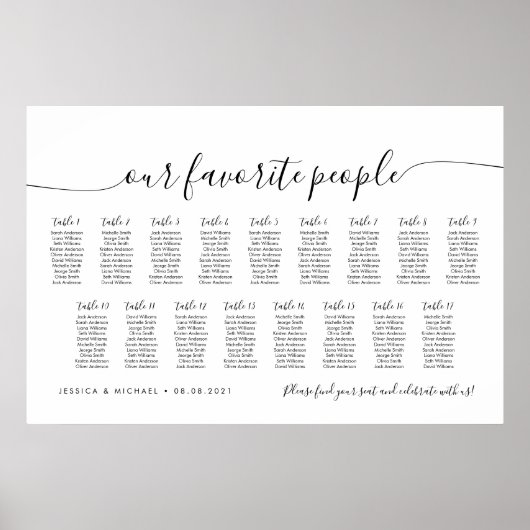 17表エレガント人お気に入りの席表 ポスター (正面)