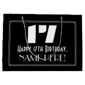 17誕生日インスパイア~アールデコルック"17" +名前 ラージペーパーバッグ (裏面)
