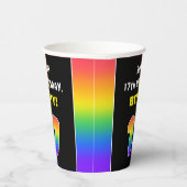 17誕生日カラフル:レインボー# 17,名前をカスタムする 紙コップ (右)