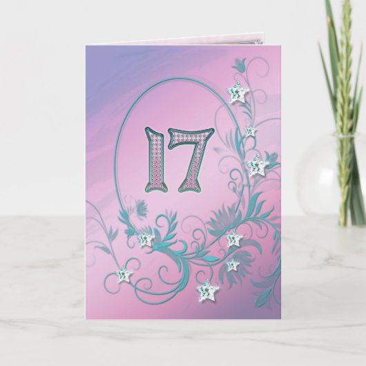 17誕生日カード(ダイヤモンド星) カード (正面)