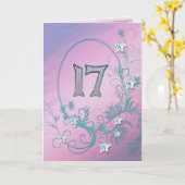 17誕生日カード(ダイヤモンド星) カード (黄色い花)