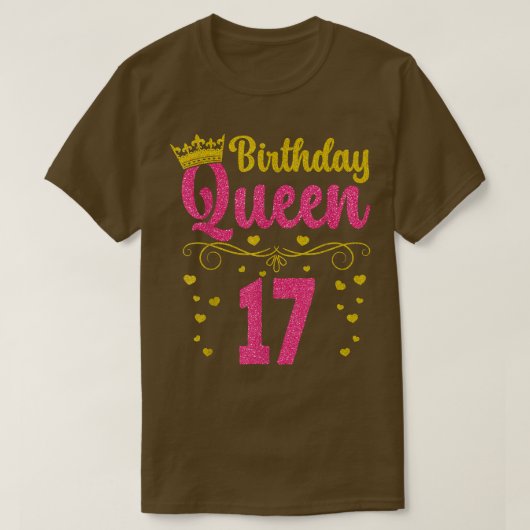 17誕生日クイーン17誕生日クイーン17歳 Tシャツ (デザイン正面)