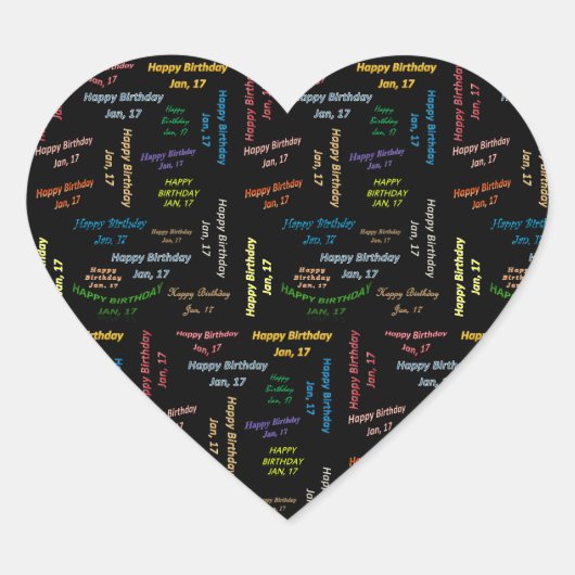 17誕生日シール ハートシール (正面)