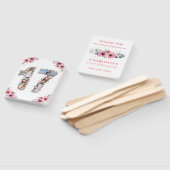 17誕生日フォトコラージピンクガールフラワーホワイト ハンドファン (組立なし)