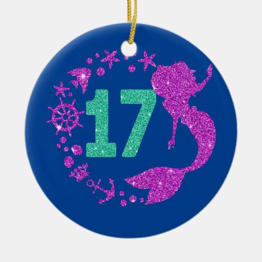 17誕生日マーメイドガール歳17 セラミックオーナメント (正面)
