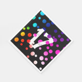 17誕生日レインボンドットオンブラック スタンダードランチョンナプキン (角)