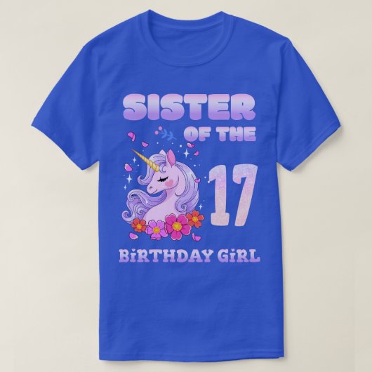 17誕生日少女の可愛いユニコーン姉妹 Tシャツ (デザイン正面)