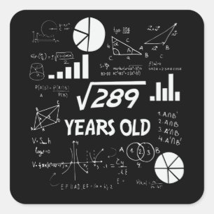 17誕生日平方根数学17歳 スクエアシール