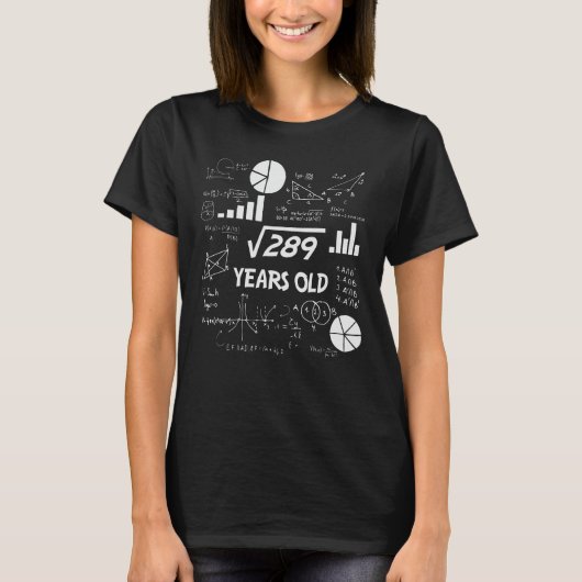 17誕生日平方根数学17歳 Tシャツ (正面)