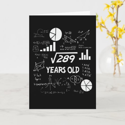 17誕生日平方根Math 17歳Bday カード (黄色い花)