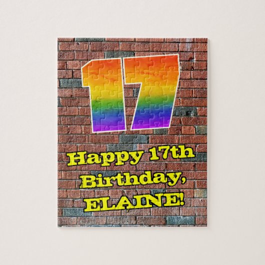 17誕生日:おもしろいグラフィティインスパイア – レボイン17 ジグソーパズル (縦)