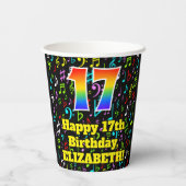 17誕生日:おもしろい音楽ノートPattern, Rainbow 17 紙コップ (裏面)