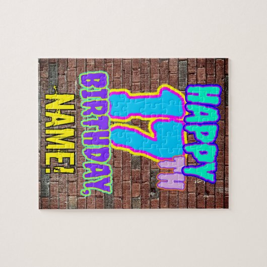 17誕生日~おもしろい、アーバングラフィティインスパイアルック ジグソーパズル (横)