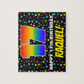 17誕生日:おもしろい、カラフル星野パターン ジグソーパズル (縦)