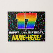17誕生日:おもしろい、カラフル音楽シンボル、「17」
