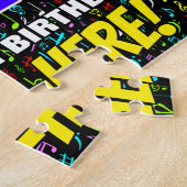 17誕生日:おもしろい、カラフル音楽シンボル、「17」 ジグソーパズル (側面)