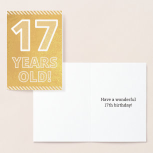17誕生日:「はっきりした17歳！」 金箔カード 箔カード