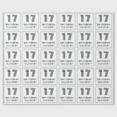 17誕生日:アールデコインスパイアスタイル「17」 +名前 ラッピングペーパー (フラット)