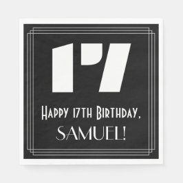 17誕生日:インスパイアアールデコ検索"17" +名前 スタンダードランチョンナプキン