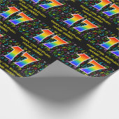 17誕生日:カラフル音楽シンボル、レインボー17 ラッピングペーパー (角)