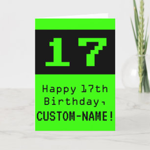 17誕生日：ネディ/オタク系のスタイル「17」と名前 カード