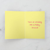 17誕生日:ピンクストライプのハート、レインボー# 17 カード (内部)