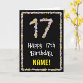 17誕生日:フローラ花数名前をカスタムする カード (黄色い花)
