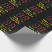 17誕生日：レッドデジタルクロックスタイル"17" +名前 ラッピングペーパー (角)