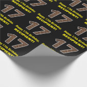 17誕生日:名前フェイク&木目パターン「17」 ラッピングペーパー (角)