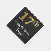 17誕生日～豪華エレガントなフェイク金ゴールドルック# スタンダードランチョンナプキン (角)