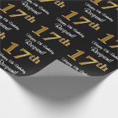 17誕生日:豪華エレガントなフェイク金ゴールドルック# ラッピングペーパー (角)