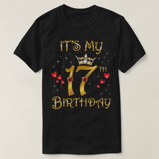 17誕生日、17歳、17誕生日 Tシャツ (デザイン正面)