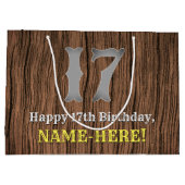 17誕生日: Country インスパイア Western  Look, Name ラージペーパーバッグ (裏面)