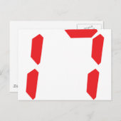 17赤目目覚まし時計デジタル番号 ポストカード (正面/裏面)