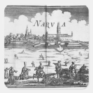 1700年にNarvaを包囲しているロシアのな軍隊 スクエアシール